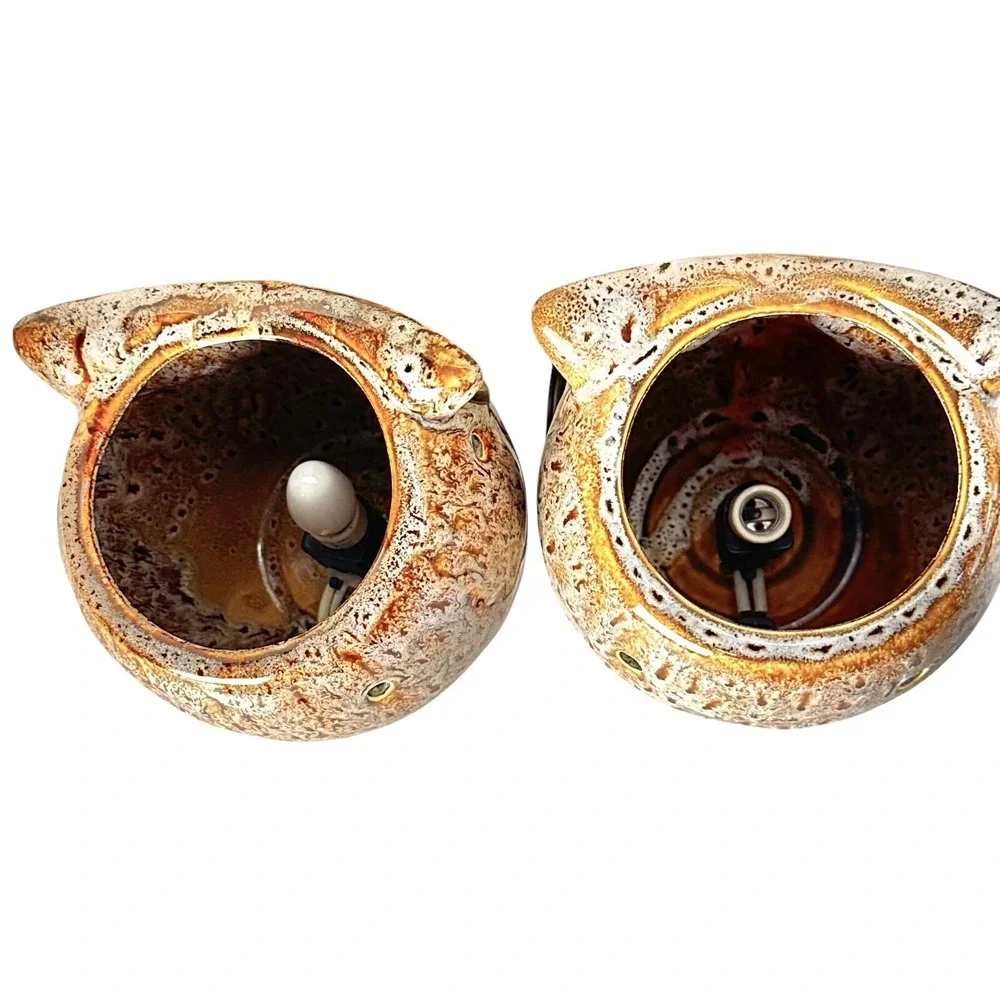 Intertek Ceramic Owl Lamps Set of 2  Bedside Light Up Nightlights‎ 5.75